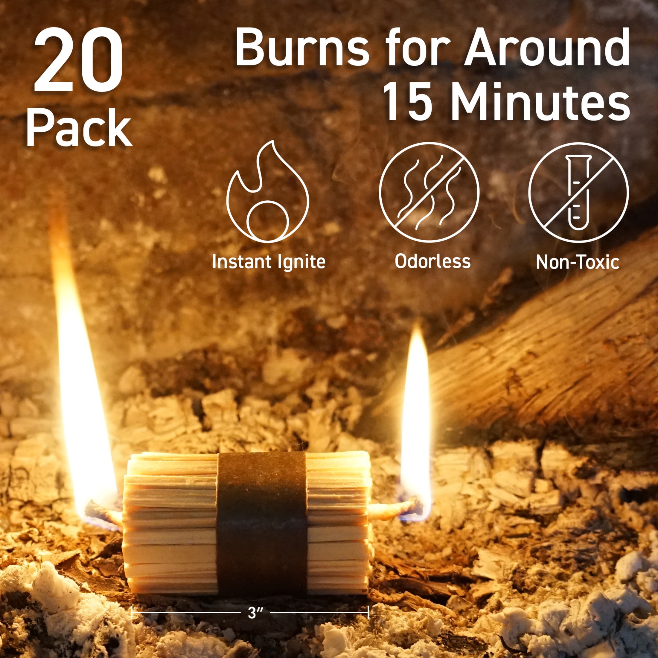Kings County Tools Indoor Outdoor Fire Starter Stick 20-Pack Refill