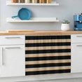 thumbnail image 5 of Black Striped Small Sink Skirt, Bathroom Vanity Cabinet Adhesive Curtain, Farmhouse Country Minimalist Tan Stripes Utility Under Sink Cover Decorative Kitchen Cabinet Curtains 10"x11", 5 of 8