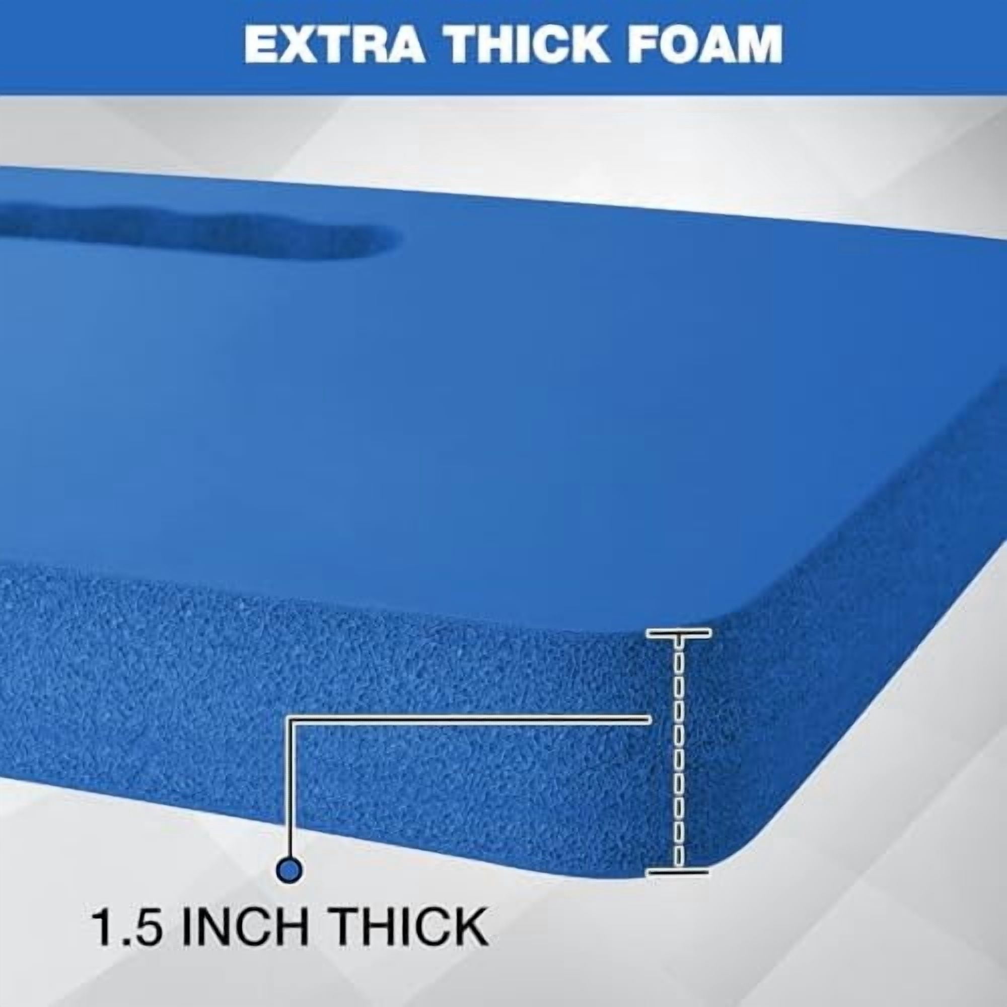 Extra Thick Kneeling Pad, 2-Pack, Soft Foam Cushioning for Knee, Large Foam Kneeler Mat for Gardening, Bathing Baby, Workout Supplies, 17.5 x 11 x 1.5 in, Blue
