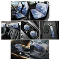 thumbnail image 2 of Renewold Dragonfly Flower Blue Violet Car Seat Cover Full Set 11 PCS, with Front Back Seat Covers Keychain Headrest Cover Cup Coasters Handbrake Cover Gear Shift Cover Car Accessories for Women Men, 2 of 7