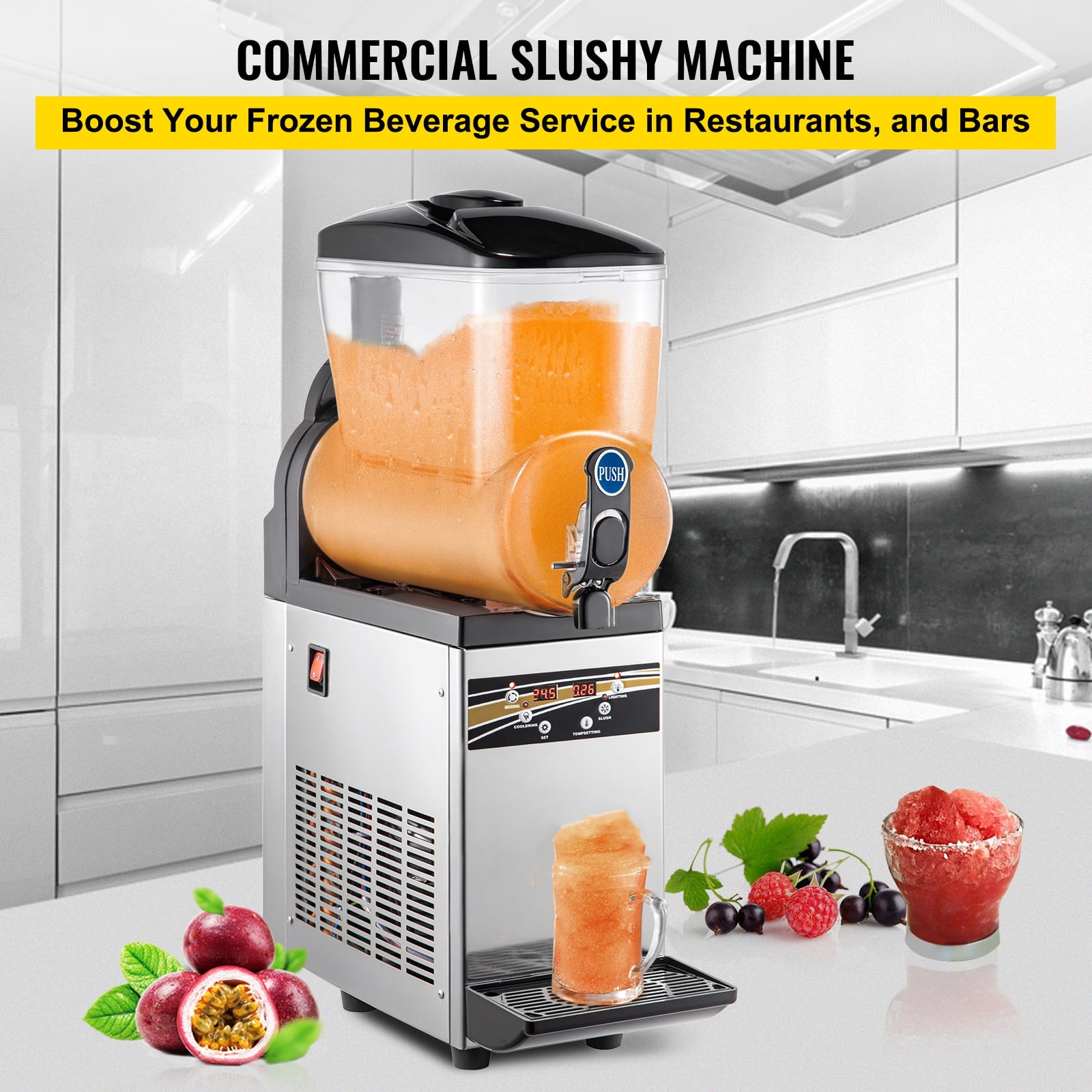 BENTISM Commercial Slush Machine Frozen Drink Slushy Making Machine 6L/1.6  Gallons 