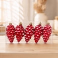 thumbnail image 6 of Christmas Tree Faux Pinecone Ornaments Set of 5, Glitter Hanging Faux Pine Cone Ornaments for for Xmas Tree Decor, 6 of 7