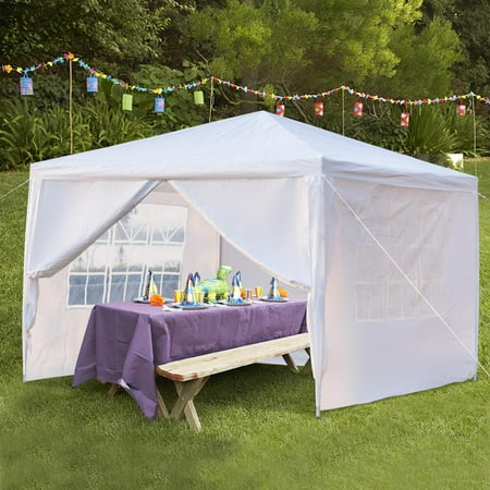 - Ktaxon 10' x 10' Outdoor Canopy Party Wedding Tent White Gazebo Pavilion w/4 Side Walls