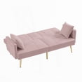 thumbnail image 2 of Modern Velvet Futon Sofa Bed 220cm with Gold Metal Legs, 2 of 6