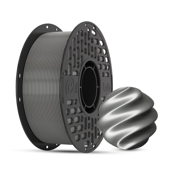 CaiLab PETG 3D Printer Filament 1.75mm, High Strength, High Temp Resistance, Low Shrinkage, For Functional Parts & High-Speed FDM Printing, 1KG Spool, Silver