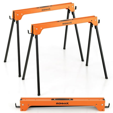Gymax Saw Horses 2 Pack Folding Sawhorse Portable Heavy Duty 1366 LBS Weight Capacity