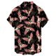 thumbnail image 1 of Camisas Vaqueras Para Hombre Manga Corta Casual Hombres Solapa Solapa Estampado de Manga corta Puños Botón Puerto Estilo Floral Camisa Sand Beach Hawaiianss Summer Top (Hot Pink, 3XL), 1 of 3