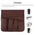 thumbnail image 3 of Celectigo Sofa Armrest Organizer – 5-Pocket Couch Caddy for Sofas, Recliners & Armchairs – Durable Remote Control, Tablet, Phone & Magazine Holder – Easy to Install, Perfect for Living Room (Brown), 3 of 7