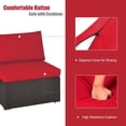 thumbnail image 5 of Resenkos 2 Pieces Patio Rattan Armless Sofa Set with 2 Cushions and 2 Pillows-Red, Patio Seating Conversation Set, Modern Patio Sofa Sectional All Weather Proof for Patio Back Deck, 5 of 9
