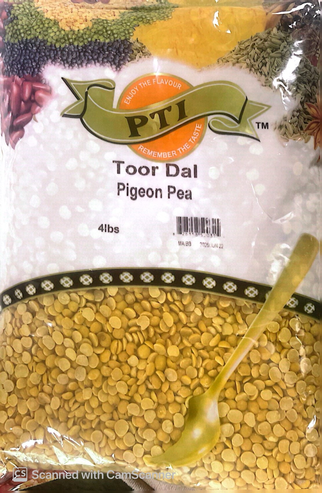 PTI Toor Dal Dry, PTI Toor Dal Dry-4lbs