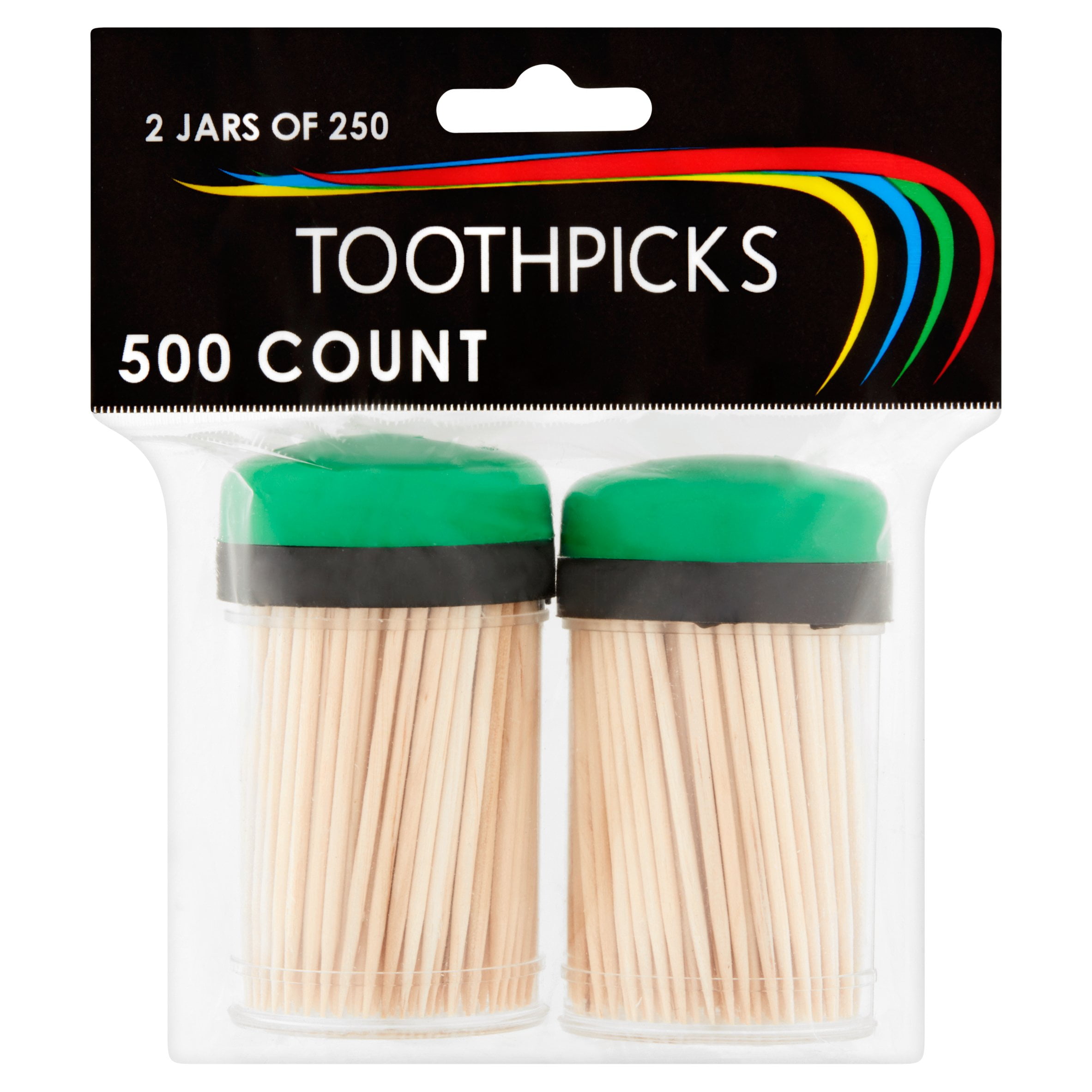 Hygienic Individually Packaged Round Wooden Toothpicks 500 Count 