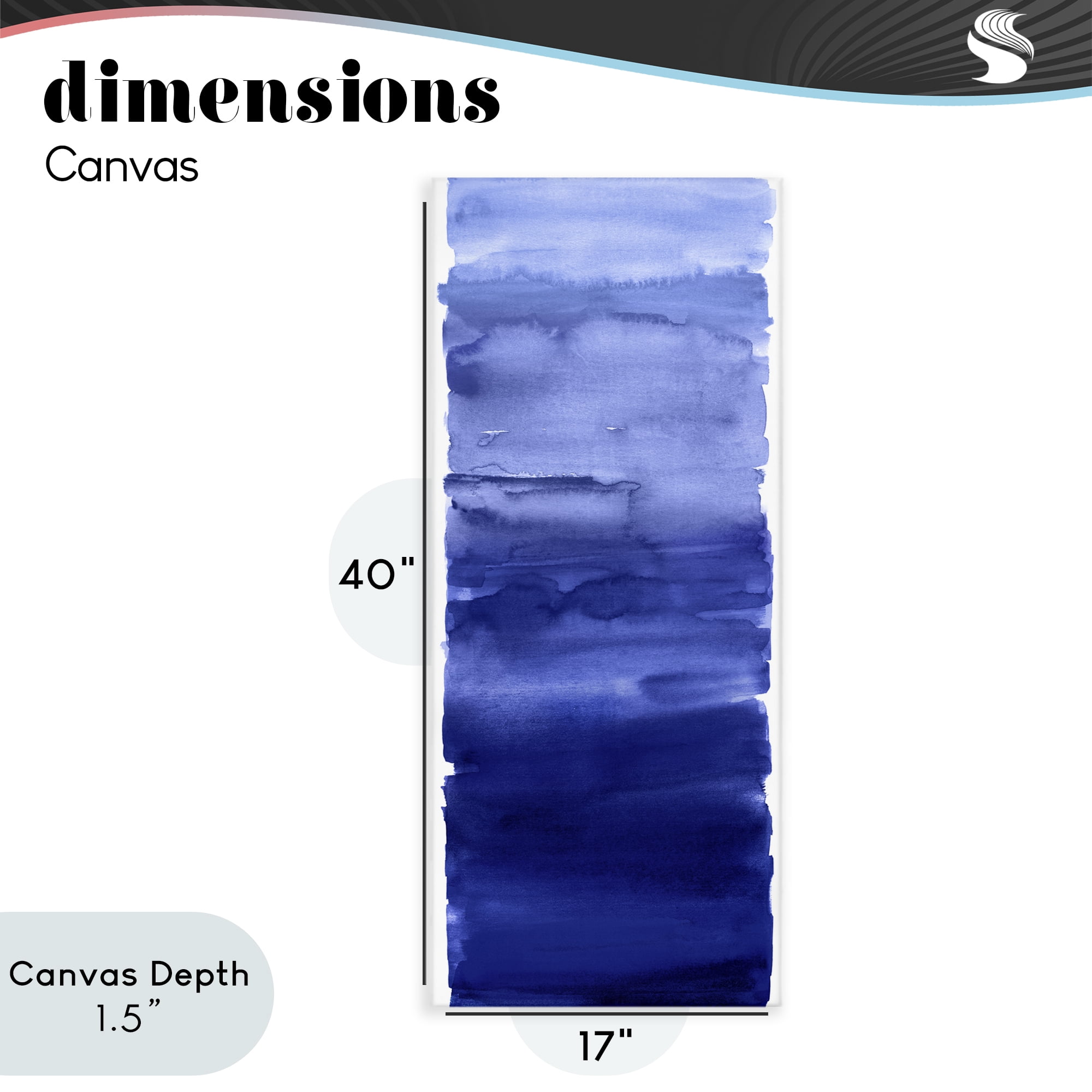 Stupell Industries Indigo Blend Gradient Canvas Wall Art, design by Allie Corbin
