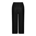 thumbnail image 5 of DPTALR George Women's Pleated Wide Leg Palazzo Pants with Drawstring,Black,Size Free Size, 5 of 7