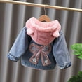 thumbnail image 5 of TBWNWG Girls' Warm and Cute Padded Denim Jacket Thick Outerwear for Children,Size 8-9 Years, 5 of 5