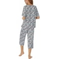 thumbnail image 3 of Disney Womens 2 Piece Capri Pajama Set XX-Large, Minnie Mouse Grey, 3 of 7