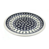Blue Rose Polish Pottery Peacock Dinner Plate