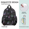 thumbnail image 5 of Mushroom and Flower Black Pattern Cute School Backpack Bag for School with Padded Back and Adjustable Shoulder Straps 15.25"x11.5"x5.25", 5 of 5
