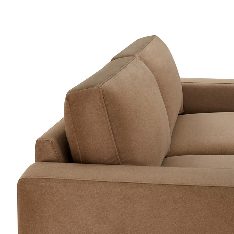 Spruce & Spring Russo 28 Inch Upholstered Ottoman 1 Piece Indoor Use Brown Polyester Blend Fabric