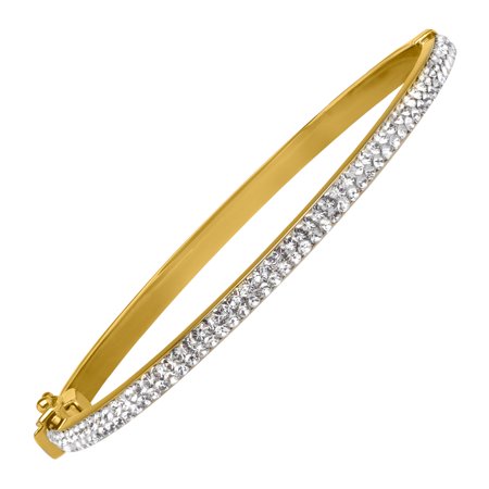 Luminesse Bangle Bracelet with Swarovski Crystals in 14kt Gold-Plated Sterling Silver