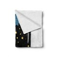 thumbnail image 2 of Saying Soft Flannel Fleece Throw Blanket, Night Sky in a Bottle with Hand Drawn Moon and Stars in a Jar, Cozy Plush for Indoor and Outdoor Use, 50" x 70", Slate Blue Dark Blue, by Ambesonne, 2 of 6