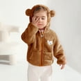 thumbnail image 6 of Usaibhir Baby Boys Girls Fleece Jackets Zip Up Hoodies Cute Bear Coats Fall Winter Fuzzy Jacket Newborn Boys Girls Outwear 0-3T, 6 of 12