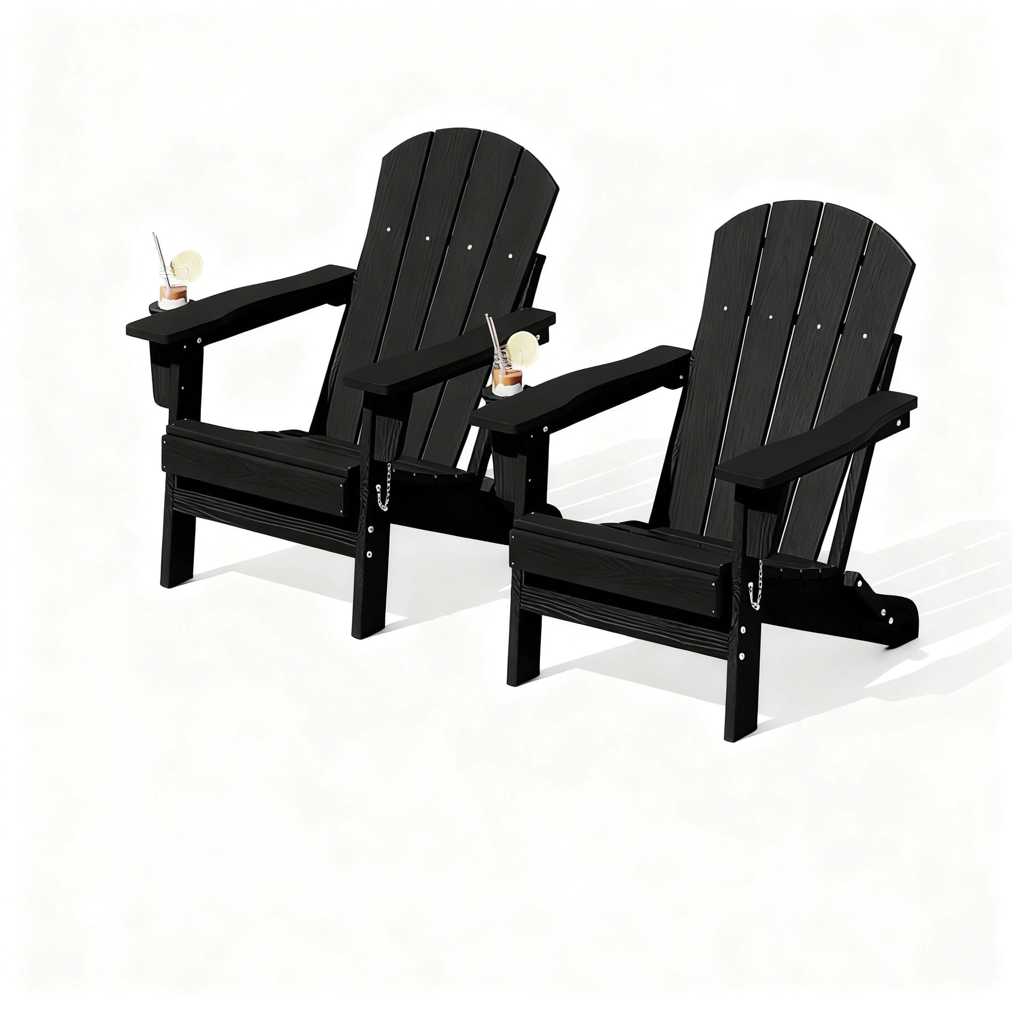 Morgan Folding Wood Adirondack Chair, Set of 2, Grey - Walmart.com
