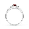 thumbnail image 2 of ANGARA Natural Classic Oval Ruby and Diamond Three Stone Engagement Ring in 14K White Gold for Women (Size-6x4mm) | July Birthstone, Birthday, Anniversary, Jewelry Gift for Women | Natural Ruby Ring, 2 of 9
