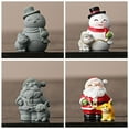 thumbnail image 7 of Snowman Cat Figurines Christmas Resin Decor Cute Finger Statue Decorations Indoor Snowman Small Ornaments Centerpiece Winter Holiday New Year's Gifts Porch Office Desk Decor, 7 of 7