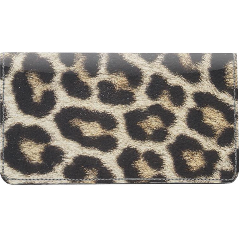 123 Cheap Checks Leopard Print Leather Checkbook Cover