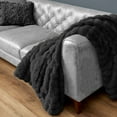 thumbnail image 2 of Ashford Home Cascade Ultra Fine Faux Fur Throw Blanket, Black, 50 x 60 inches, 2 of 5