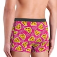 thumbnail image 4 of Men's Boxer Briefs, Cute Pizza Pink Love Soft Comfy Mens Underwear Boxer Briefs Breathable With Widen Waist, 4 of 7