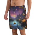thumbnail image 2 of KLL Magical Bees Twilight River Men's Casual Summer Beach Shorts Hawaiian Shorts with Pockets-Large, 2 of 5