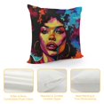 thumbnail image 4 of Orinice Afro Hair Hoop Earrings Pop Art Graphic Decorative Throw Pillow Cover for Home Couch Living Room Bed Sofa 22x22in, 4 of 5