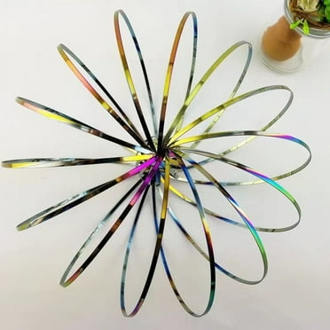 Kinetic Educational Flow Ring Spring Toy, Spinner Ring Arm Toy, Magic Flow Bracelet Slinky, Multi Sensory Interactive 3D Spring Toy