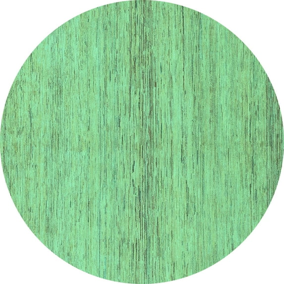 Ahgly Company Indoor Round Abstract Turquoise Blue Modern Area Rugs, 5' Round