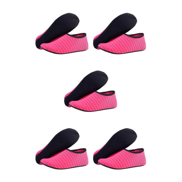 Zapatos de playa antideslizantes Naiovety elásticos de secado rápido para deportes acuáticos adultos Rosa roja XXL 5piezas