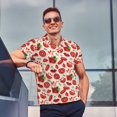 thumbnail image 3 of Kdxio Tomatoes Print Men's Short Sleeve Polo Shirt,Midweight Men's Shirt, 3 of 6