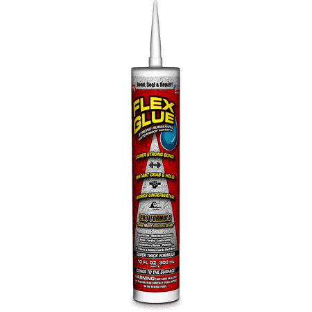 - Flex Glue Strong Rubberized Waterproof Adhesive, 10-oz Pro Formula