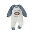 thumbnail image 2 of Elippeo Baby Boy Jumpsuit Fashion Long Sleeve Round Neck Football Print Newborn Romper Playsuit 3 6 12 18 Months, 2 of 10