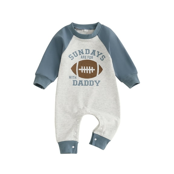Newborn Baby Boy Football Outfits Rugby Print Long Sleeve Jumpsuit Romper 0 3 6 12 18 Months Fall Winter Clothes