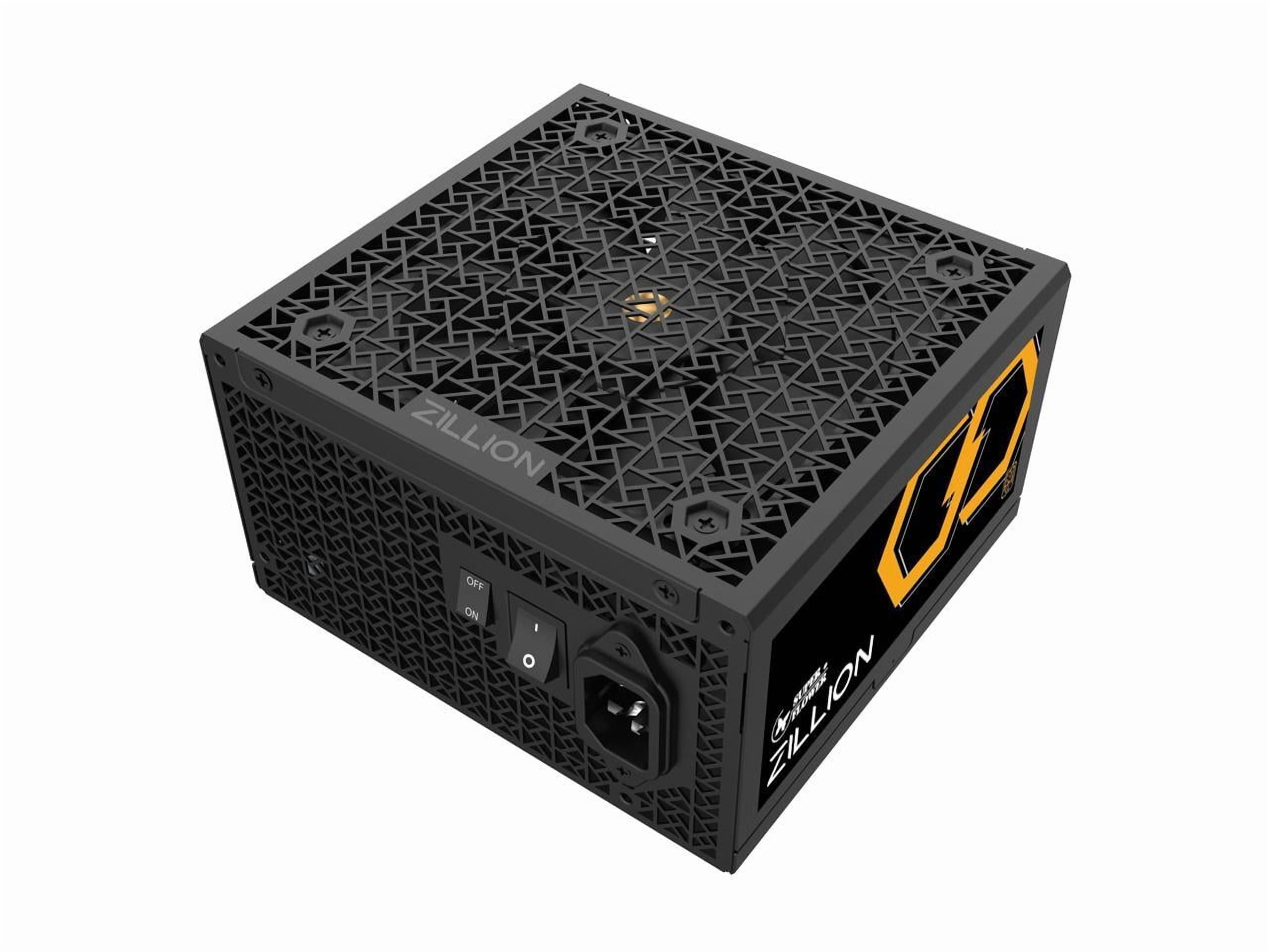 Super Flower Zillion FG 850W Cybenetics Platinum, 80+ Gold, Full Modular, ATX 3.1 / PCIe 5.0, W/12V-2x6 Cable (2x8pin - 16pin native cables), Power Supply, FDB Fan, SF-850Z12FG, Black version