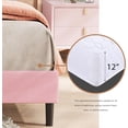 thumbnail image 5 of Alazyhome Twin Size Velvet Headboard Microfiber Platform Bed with Slat, Pink, 5 of 6