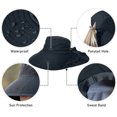 thumbnail image 4 of Waterproof Hat for Hiking UPF 50 UV Sun Protection Wide Brim Women's Flap/Dark Gray, 4 of 8