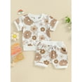 thumbnail image 3 of Musuos Baby Girl 2Pcs Summer Outfits 6 12 18 24M 3T Short Sleeve Floral Print T-Shirt + Shorts Set Infant Toddler Clothes, 3 of 10