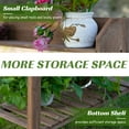 thumbnail image 5 of Outsunny Outdoor Potting Bench Table, Wooden Workstation with Sliding Tabletop, Storage Shelf and Dry Sink, for Greenhouse, Garden, Patio, Brown, 5 of 9