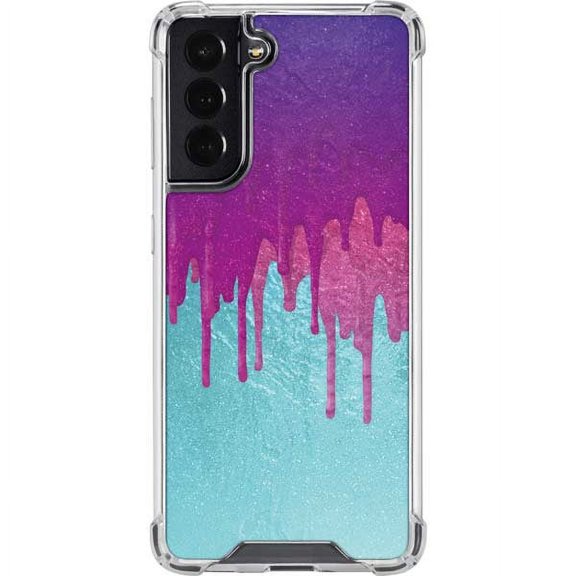 Skinit Abstract Art Paint Splatter Purple Galaxy S22 Clear Case
