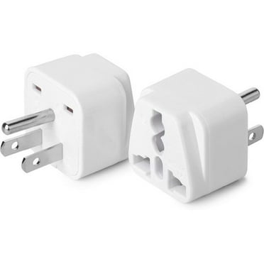 Universal to American Outlet Plug Adapter, 2 Pack, Canada Universal Travel Plug Adapter, 2 pc, UK to US Adapter, US Plug Adapter, US Travel Adapter, Plug Converter, Universal Travel Adapter