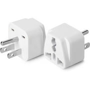 Universal to American Outlet Plug Adapter, 2 Pack, Canada Universal Travel Plug Adapter, 2 pc, UK to US Adapter, US Plug Adapter, US Travel Adapter, Plug Converter, Universal Travel Adapter
