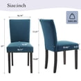 thumbnail image 3 of Upholstered Dining Chairs Set of 2, Dining Chairs with Nailhead Trim, Modern Fabric Dining Room Chair with Wood Legs, Mid-Century Accent for Living Room, Kitchen, 3 of 9