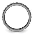 thumbnail image 2 of Sterling Silver Stackable Expressions Black-plated Carved Band, 2 of 5